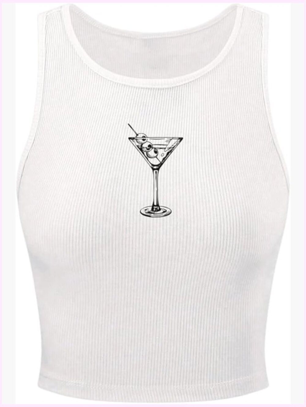 Graphic Y2k Going Out Sleeveless Ribbed Knit Crop Tank Top